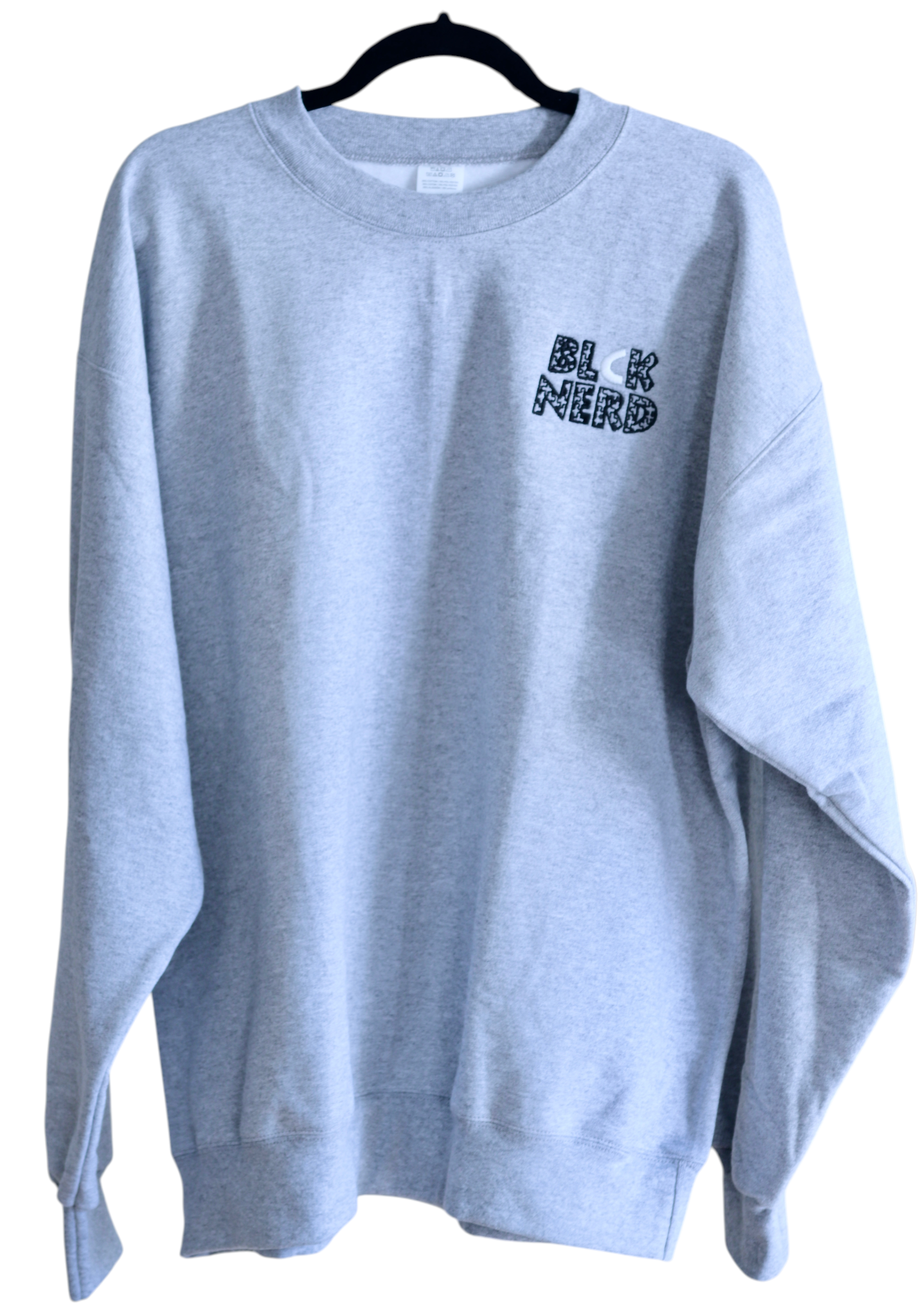 BLCK NERD BLOCK CHEST RTP BACK heather/blck/wht CREW