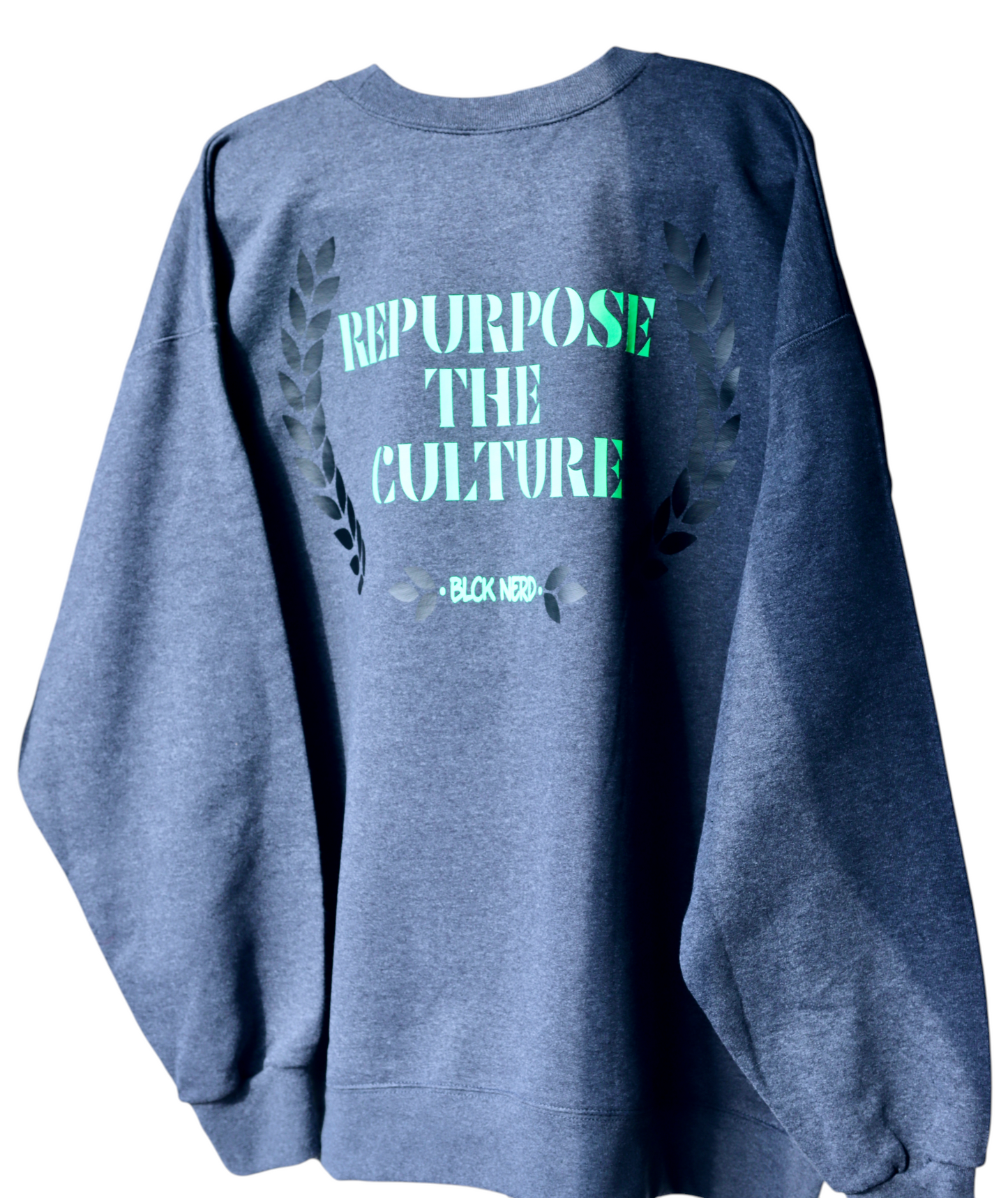 BLCK NERD CREWNECK BLOCK CHEST RTP BACK drk grey/lime/blk