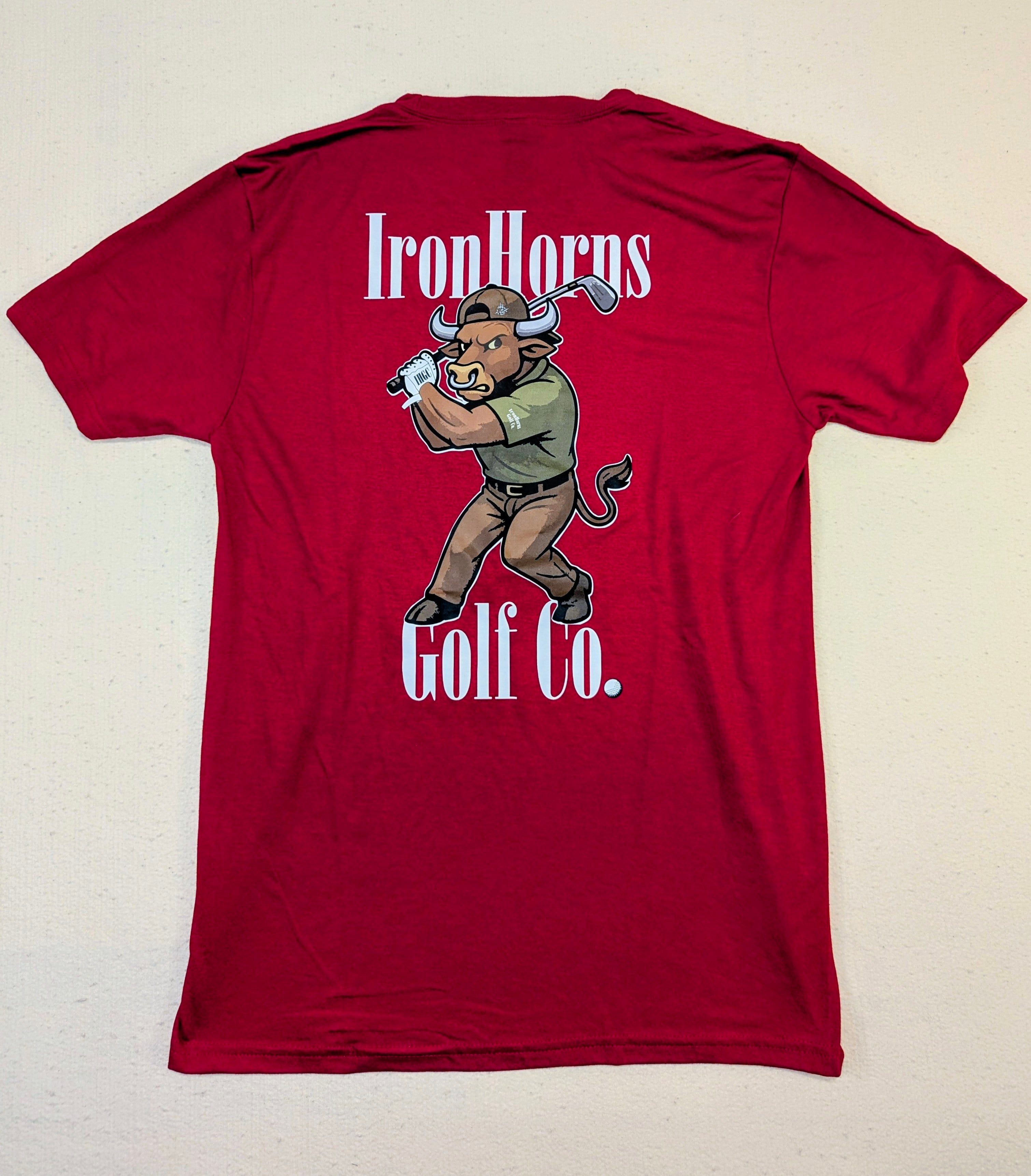 bn1 IRONHORNS GOLF CO. by BLCK NERD tee red