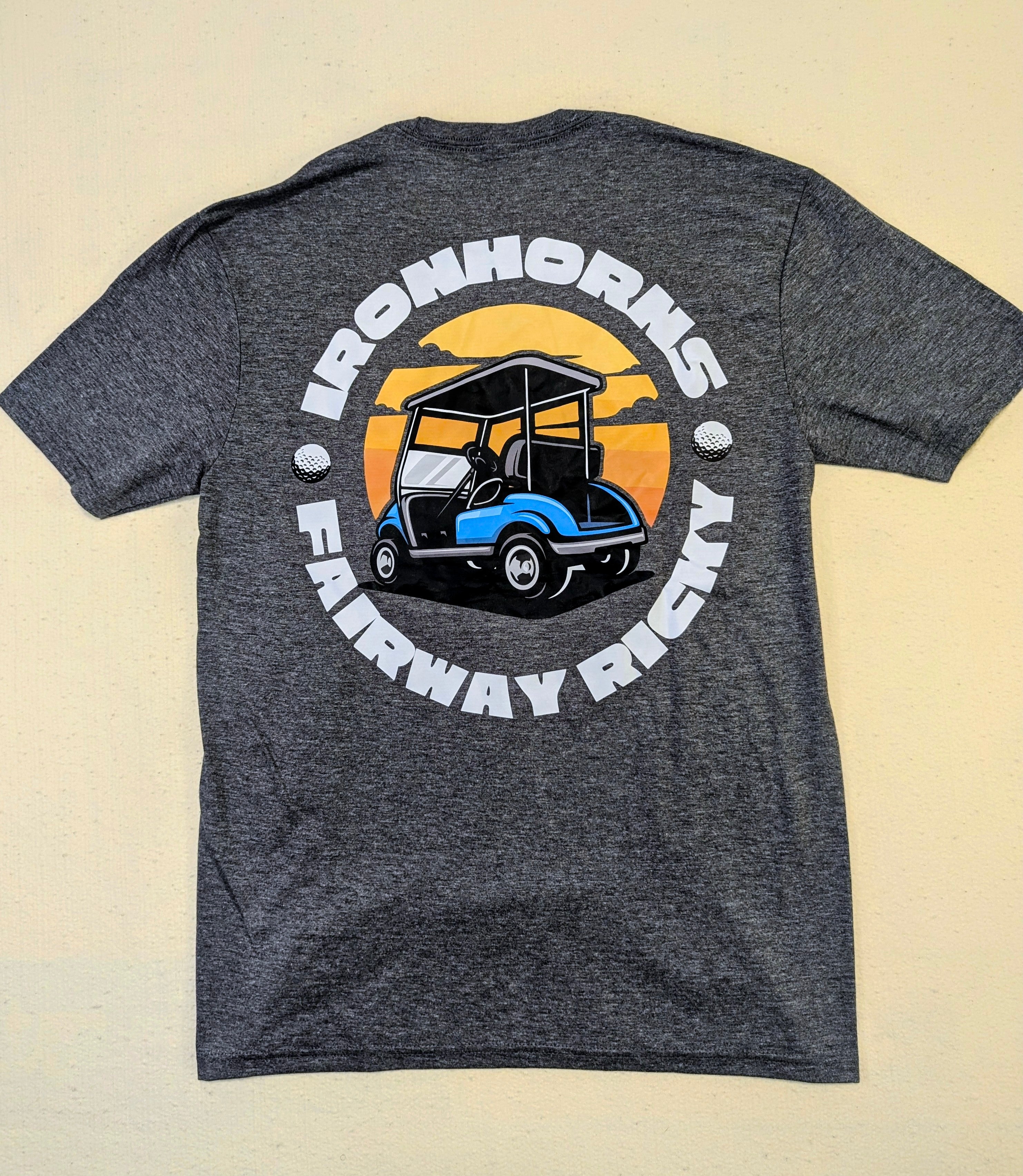 IRONHORNS GOLF CO. by BLCK NEERD FAIRWAY RICKY tee charcoal
