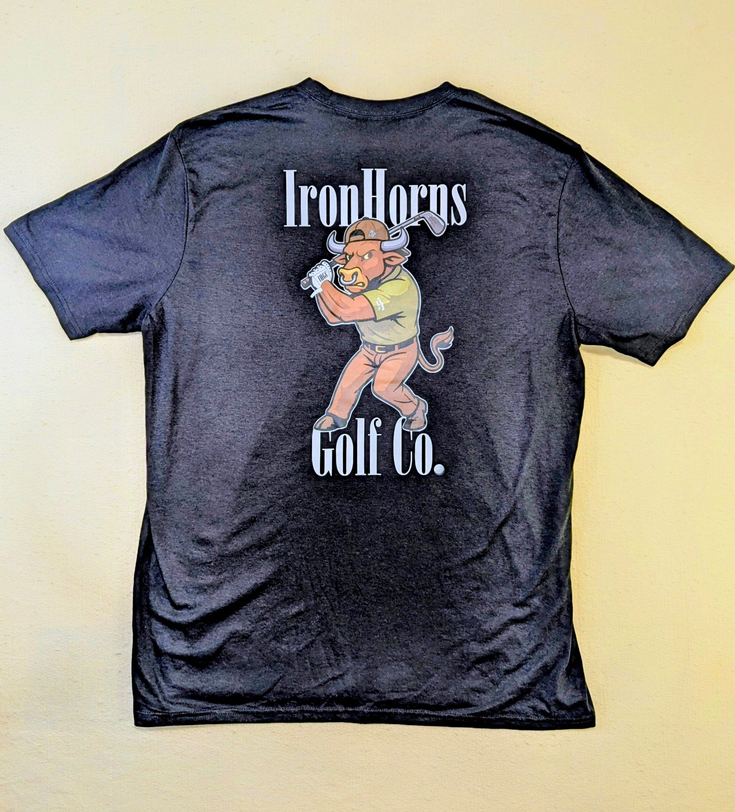 IRONHORNS Golf T-Shirt Black - Front & Back Print