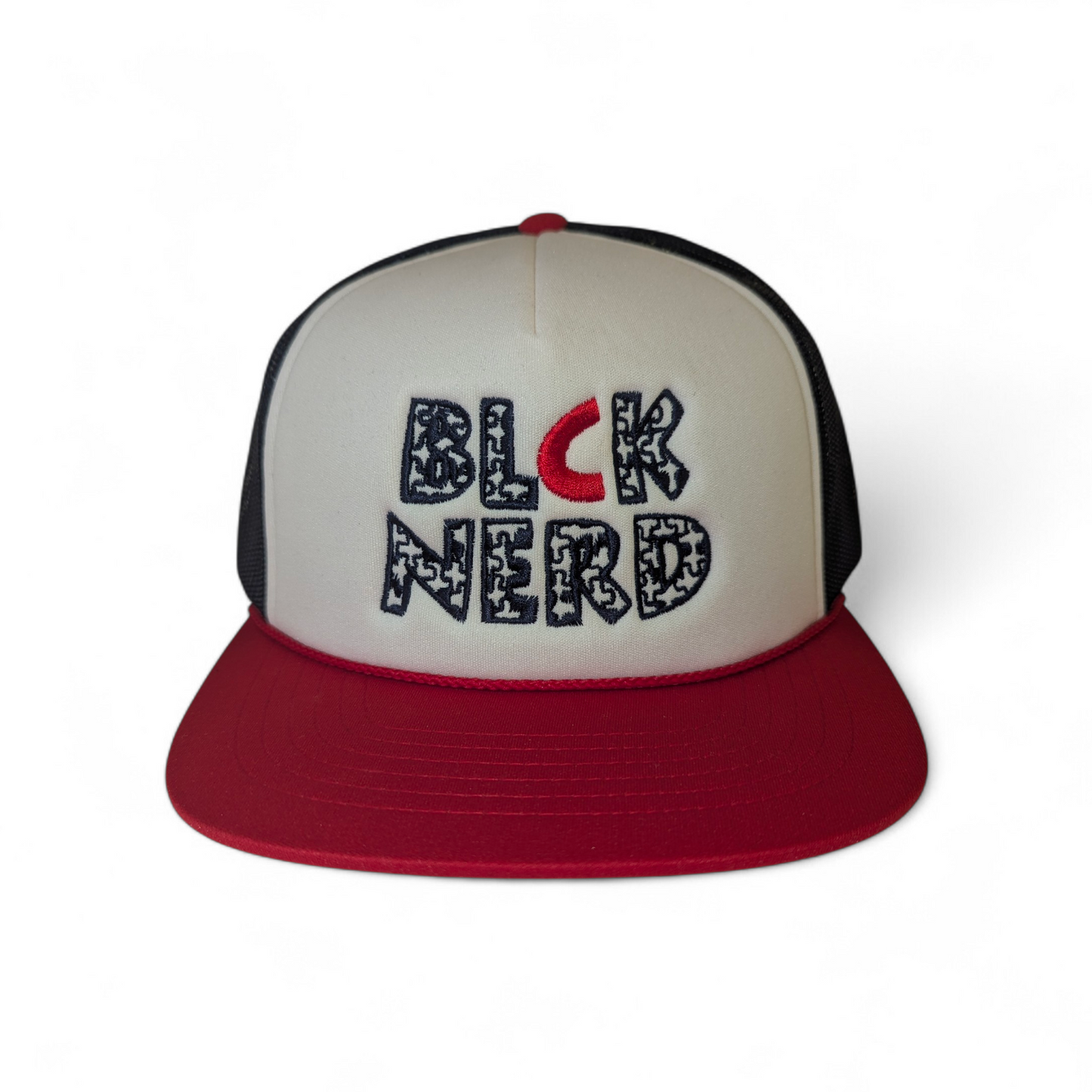 PUZZLE BLOCK blu/red/wht mesh trucker hat