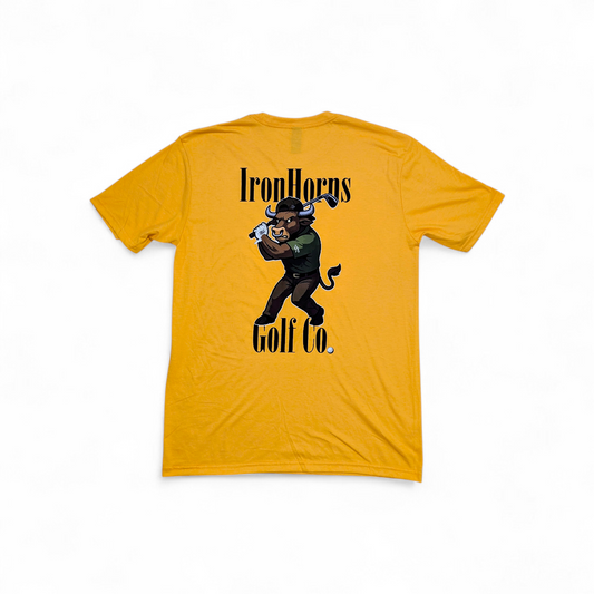 IRONHORNS Golf Tee Gold - premium Golf T-Shirt