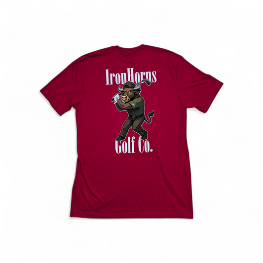 IRONHORNS Golf Tee Red - Premium Golf T-Shirt