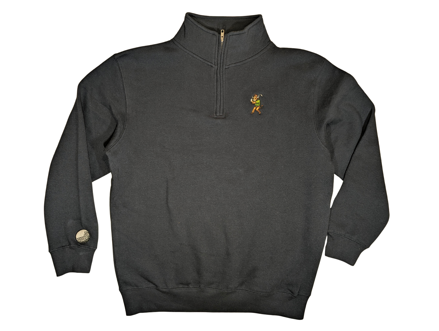 IRONHORNS Long Sleeve Quarter Zip Black - Golf Apparel