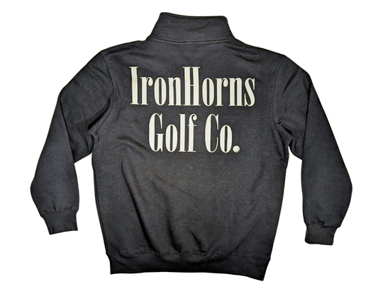 IRONHORNS Long Sleeve Quarter Zip Black - Golf Apparel
