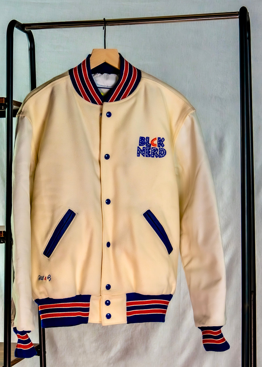 BN VARSITY JACKET RTP cream/blu/red