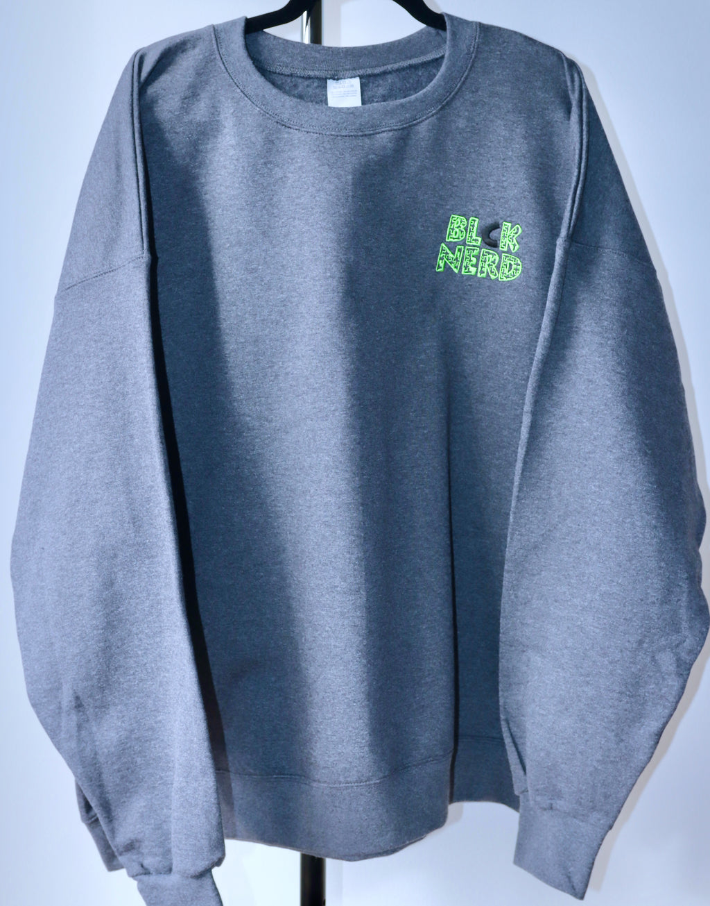 BLCK NERD CREWNECK BLOCK CHEST RTP BACK drk grey/lime/blk