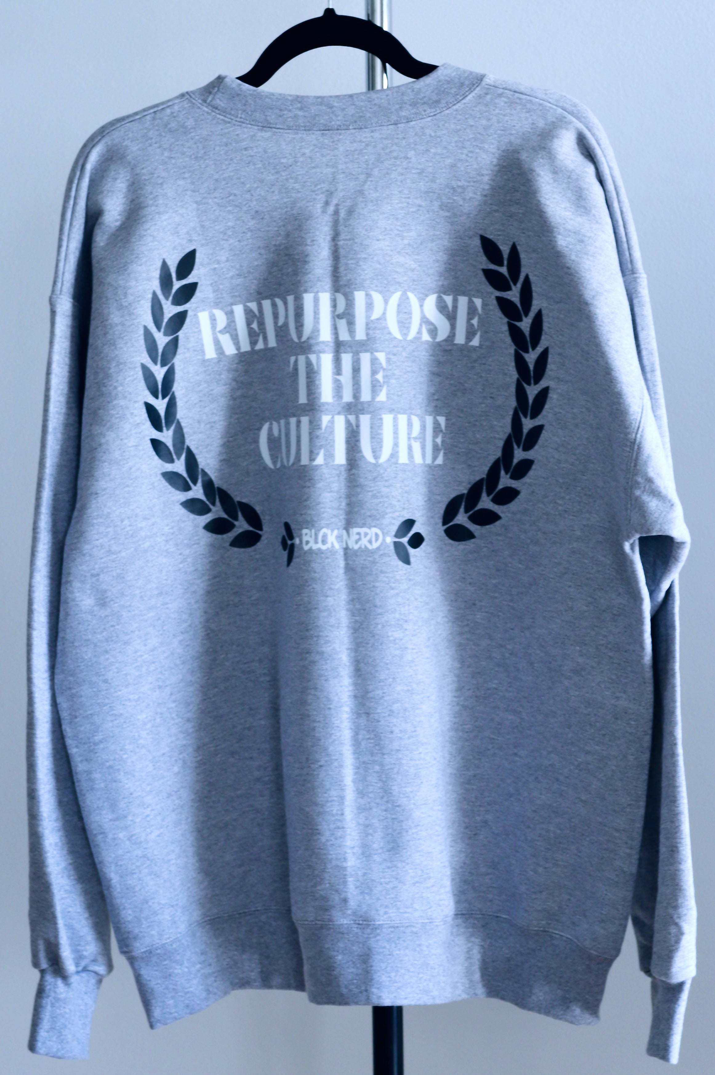 BLCK NERD BLOCK CHEST RTP BACK heather/blck/wht CREW