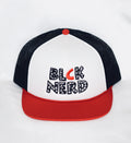 BLOCK PUZZLE LOGO BLCK/WHT/RED TRUCKER HAT