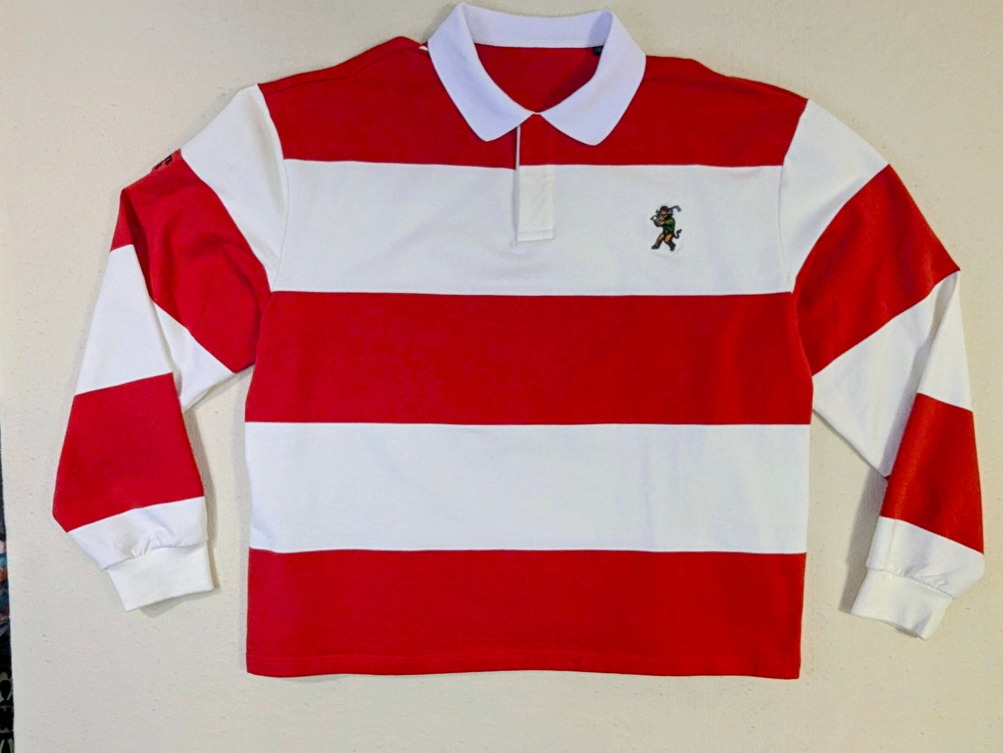 IRONHORNS Rugby Shirt Red Striped - Premium Golf Apparel