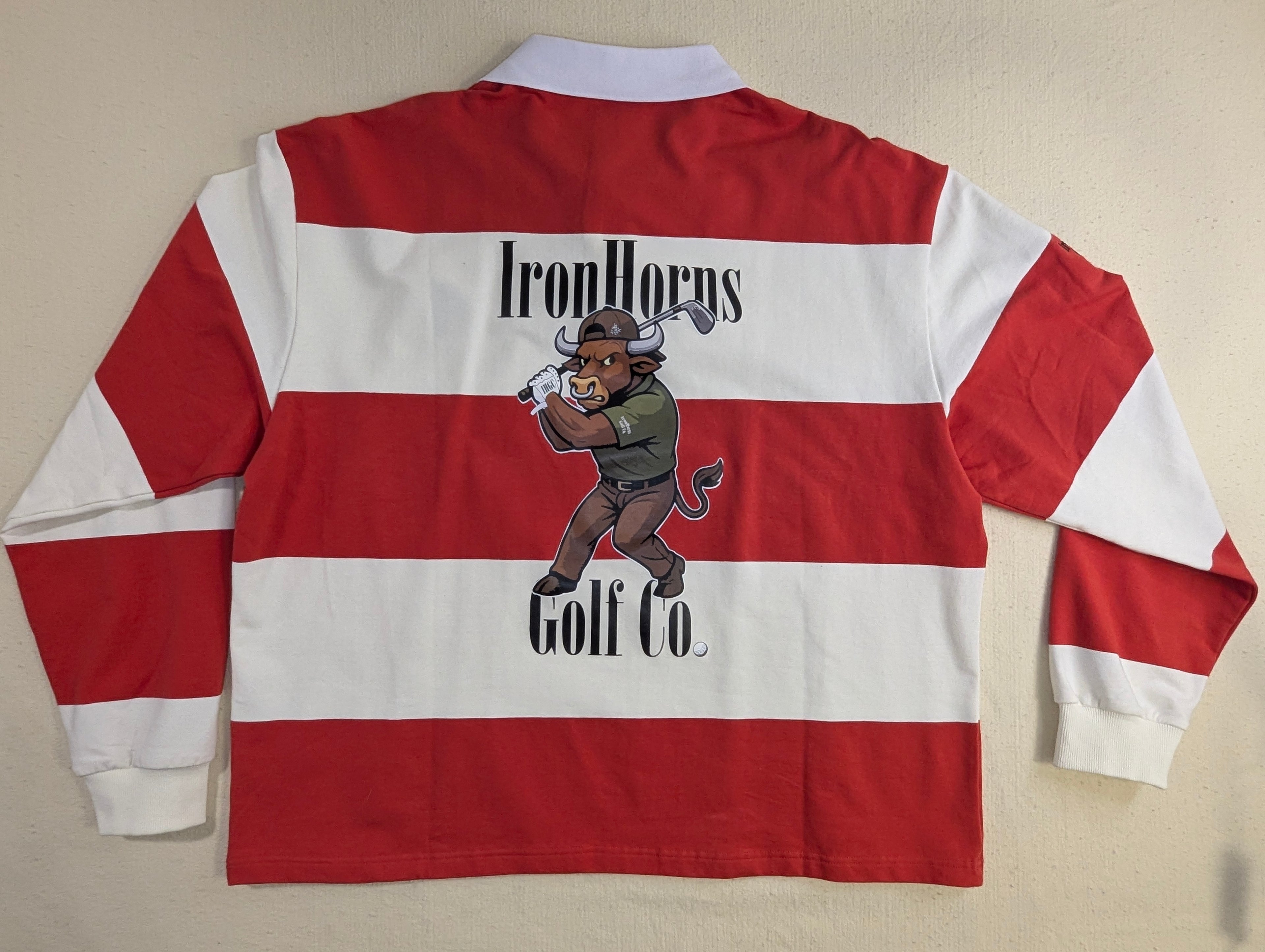 IRONHORNS GOLF CO. by BLCK NERD rugby red striped