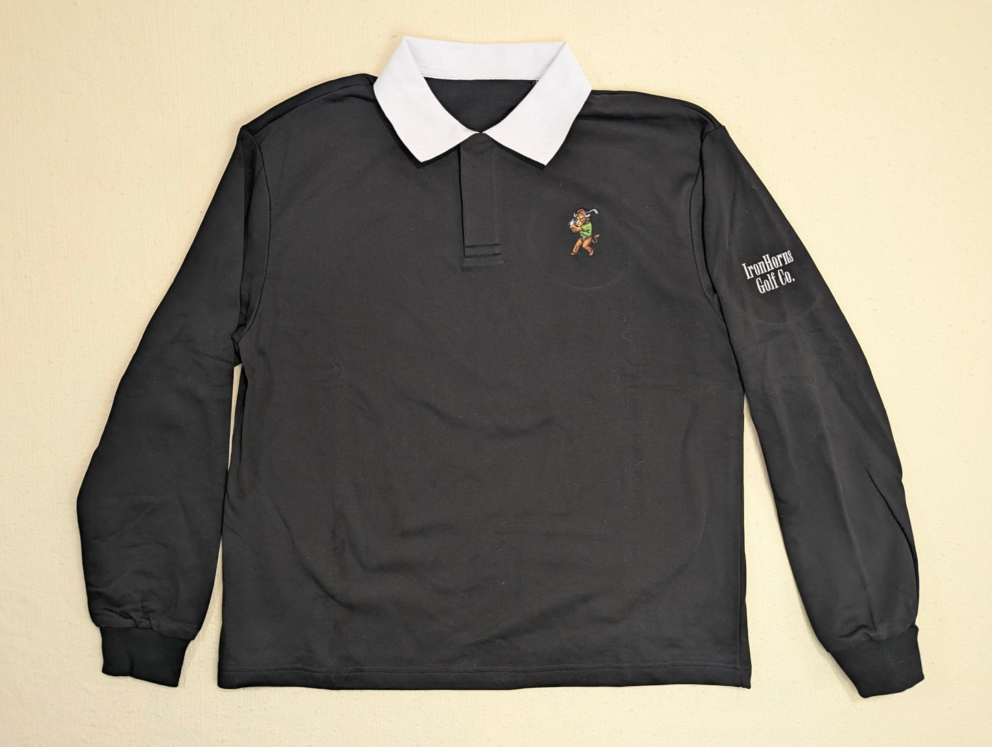 IRONHORNS GOLF CO. by BLCK NERD l/s rugby blck