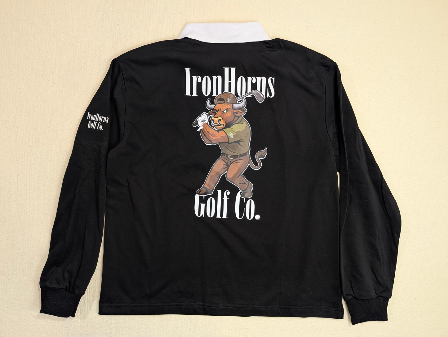IRONHORNS GOLF CO. by BLCK NERD l/s rugby blck