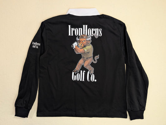 IRONHORNS GOLF CO. by BLCK NERD l/s rugby blck