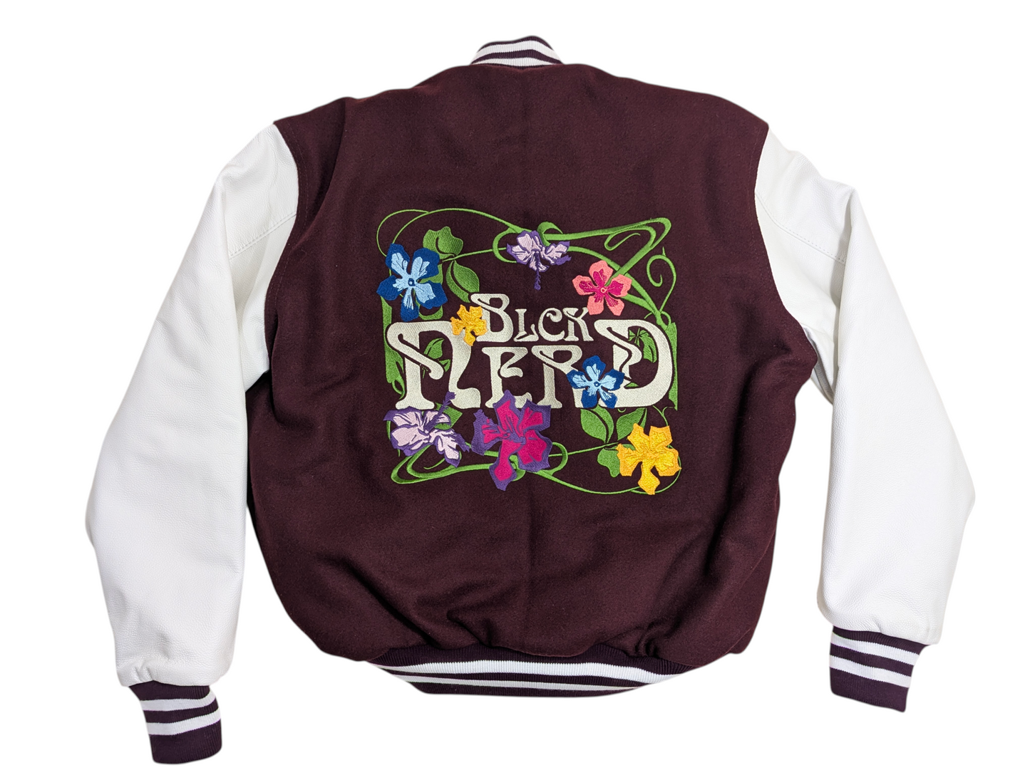 BN FLORAL VARSITY JACKET wine