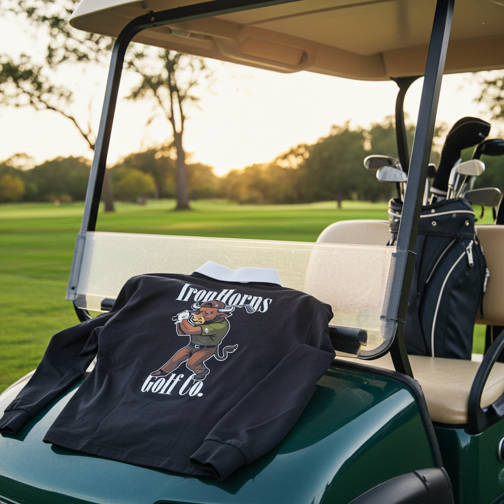 IRONHORNS Long Sleeve Rugby Shirt Gray - Golf Apparel