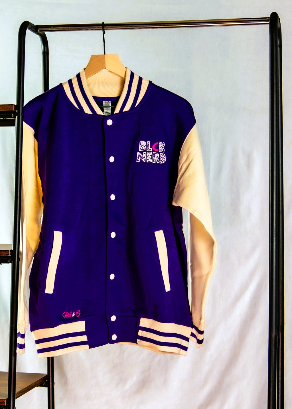 BN VARSITY JACKET COTTON SLEEVES FLORAL nav/crm