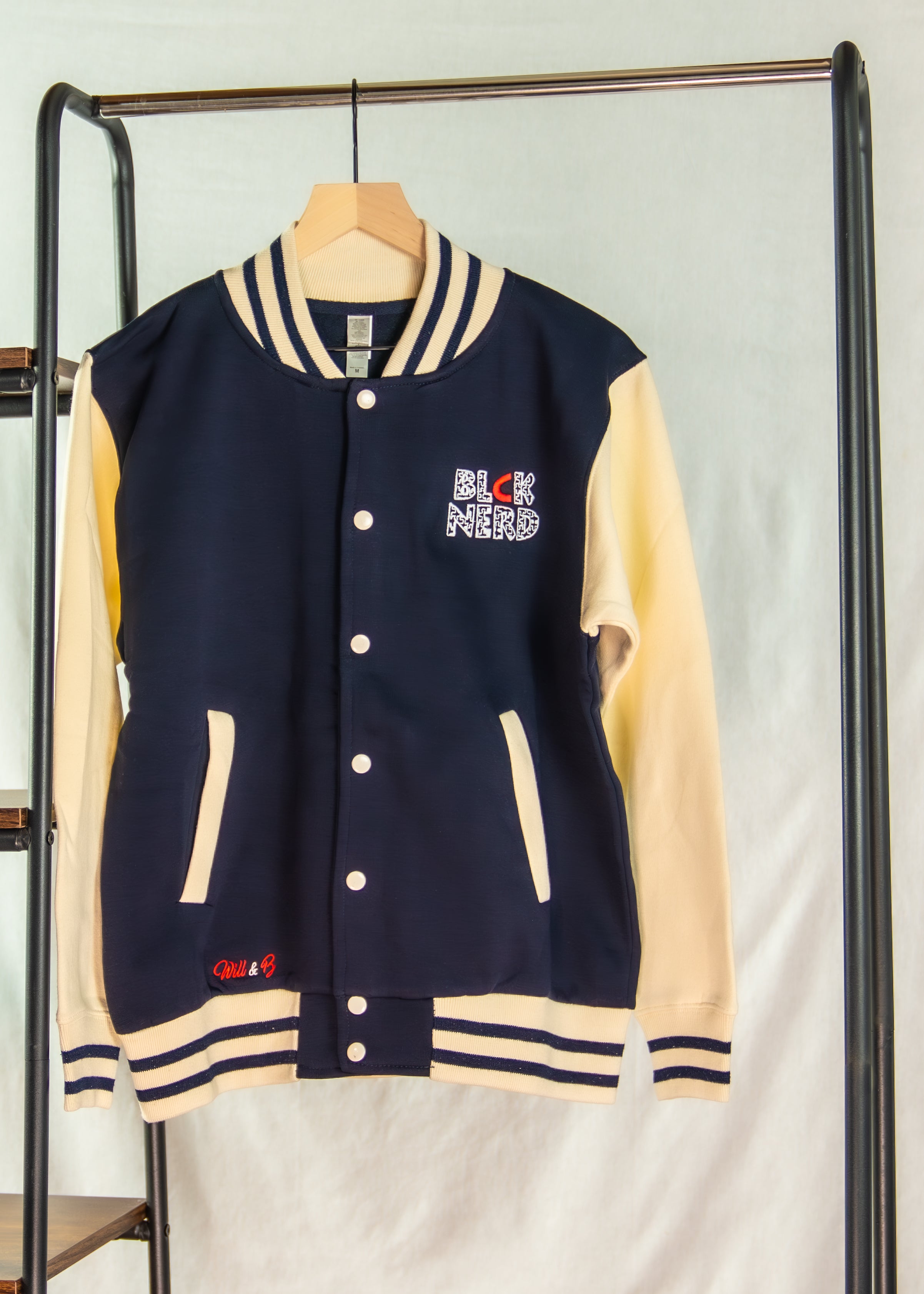 BN VARSITY JACKET RTP cotton sleeve nav/red/cream