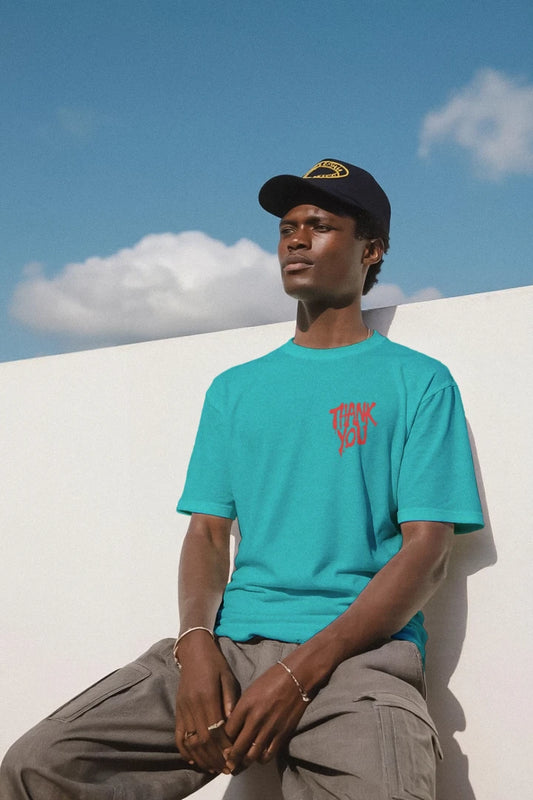 BLCK NERD THANK YOU TEE- TEAL- PREMIUM T-SHIRT